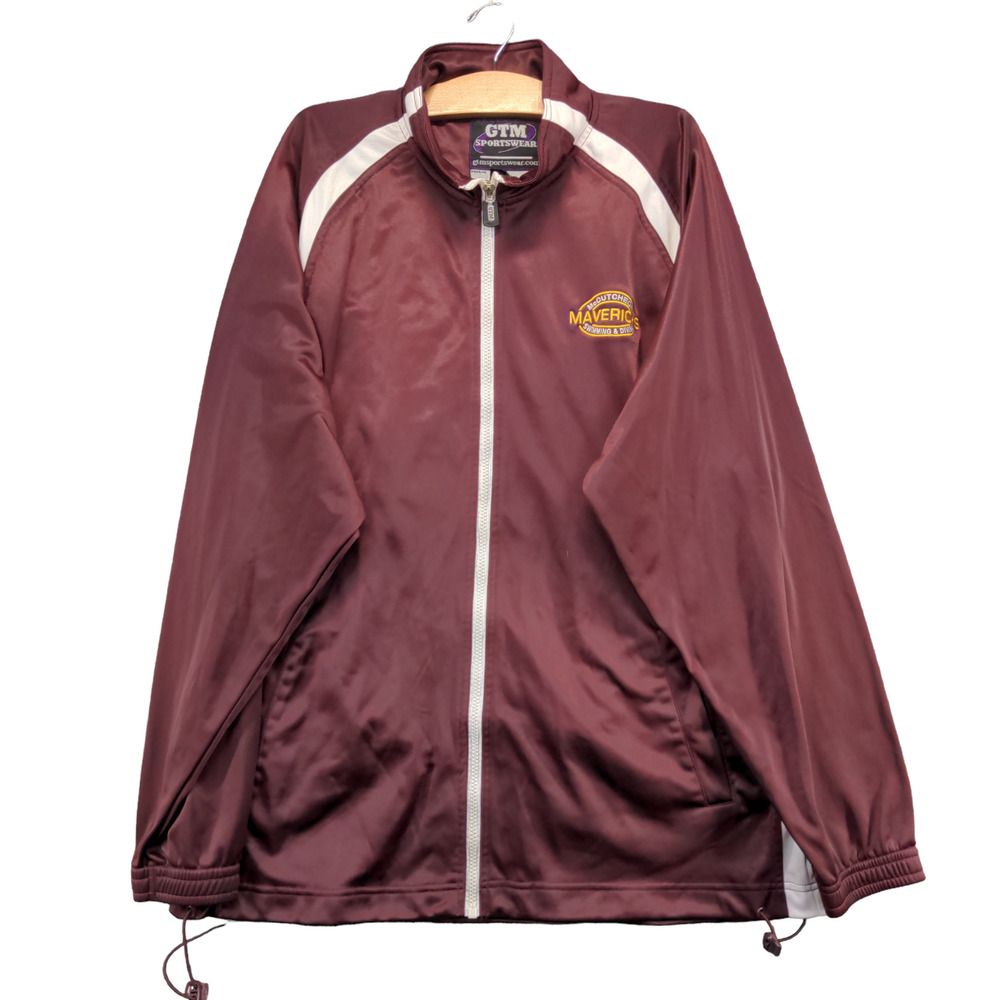 GTM Sportswear Womens Track Jacket Red Burgundy XL Long Sleeve Full Zip